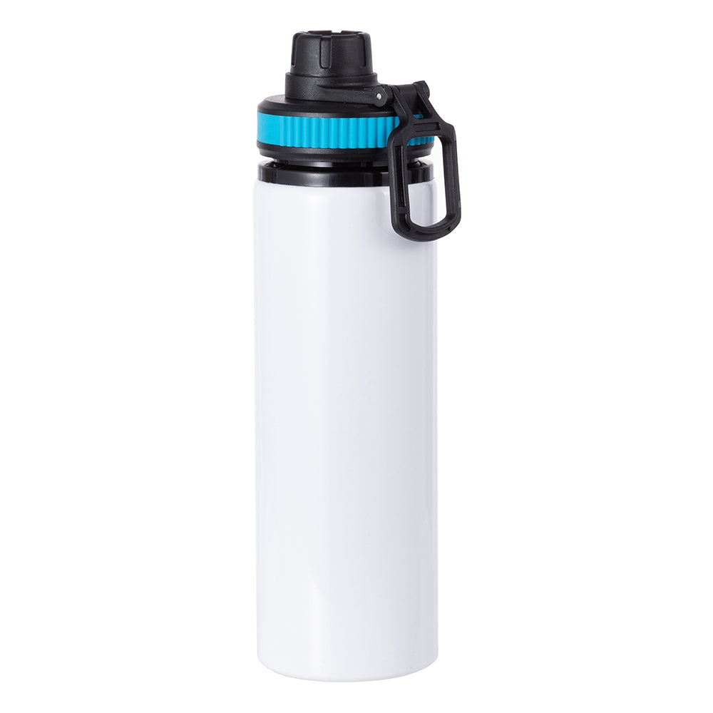 MissKraft - Sublimation - Gourde en Aluminium - Blanc/Bouchon Noir-Bleu - 850 ml