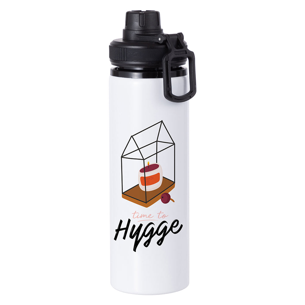 MissKraft - Sublimation - Gourde en Aluminium - Blanc/Bouchon Noir - 850 ml