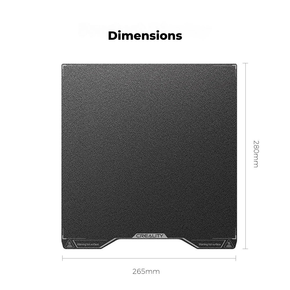 Creality Hi - Plateau d’impression PEI Noir Double Face Texturé - 280 x 265 mm
