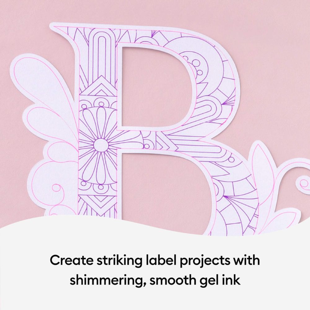 Cricut - 10 Stylos Gel à Paillettes Arc-en-ciel - 0,8 mm