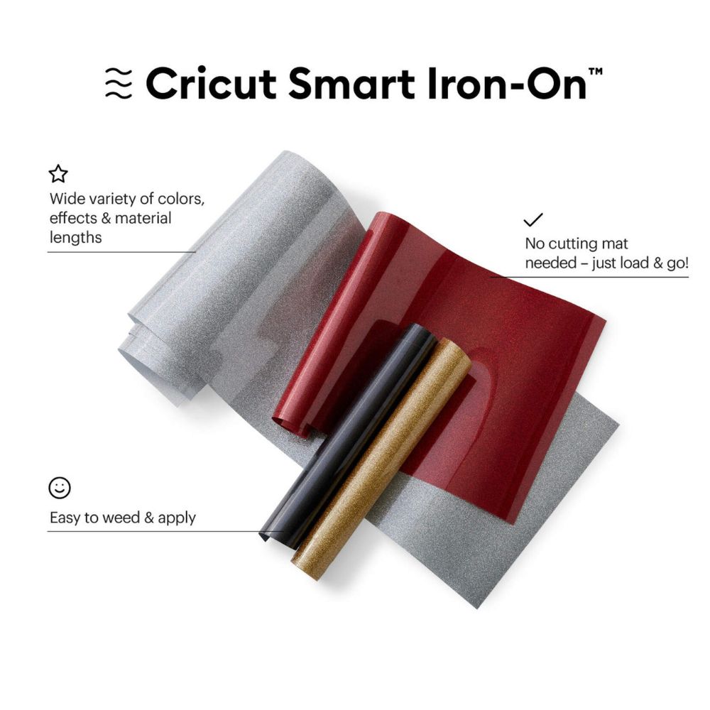 Cricut - Smart Iron-On - Vinyle Thermocollant - Or pailleté - 33 cm x 2,7 m