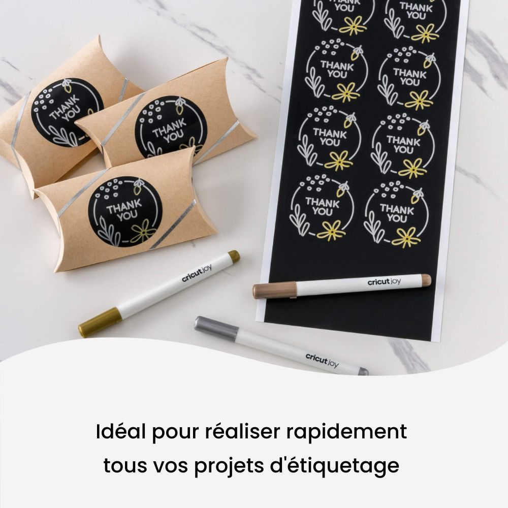 Cricut - Joy - Marqueurs métalliques permanents - Or/Argent/Cuivre (Gold/Silver/Copper) - 3 pièces