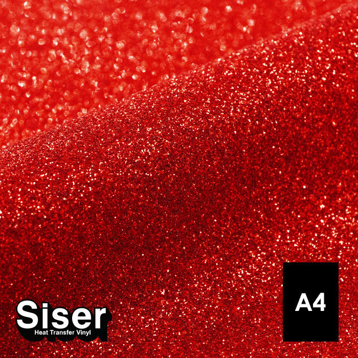 Siser - Glitter Flex - Feuille A4 Thermocollant - (G0007) Rouge Pailleté - 20 x 30 cm