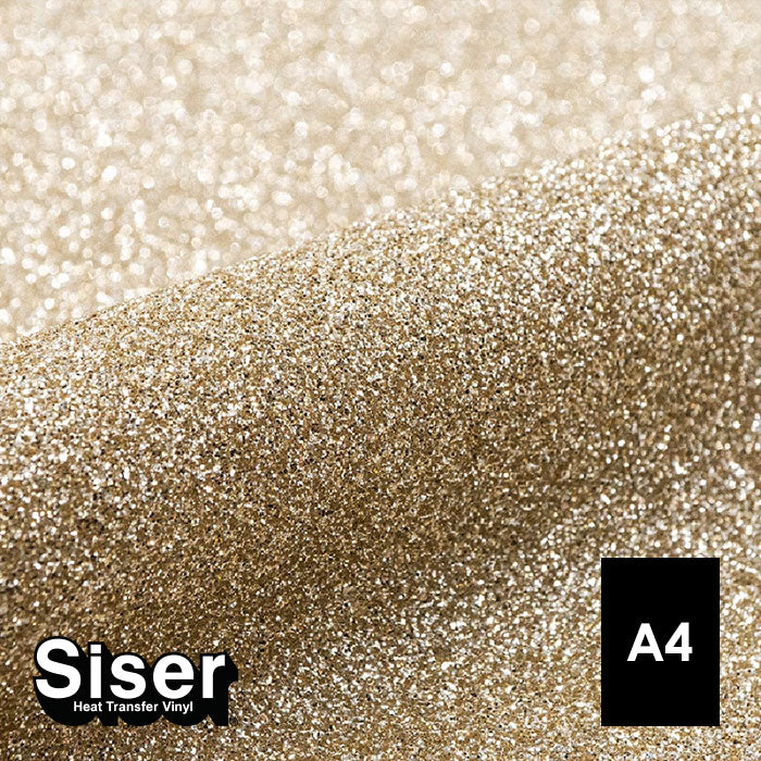 Siser - Glitter Flex - Feuille A4 Thermocollant - (G0094) Or 14K Pailleté - 20 x 30 cm