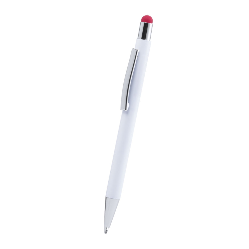 MissKraft - 5 Stylos à bille à graver Wirly Blanc embout Rouge