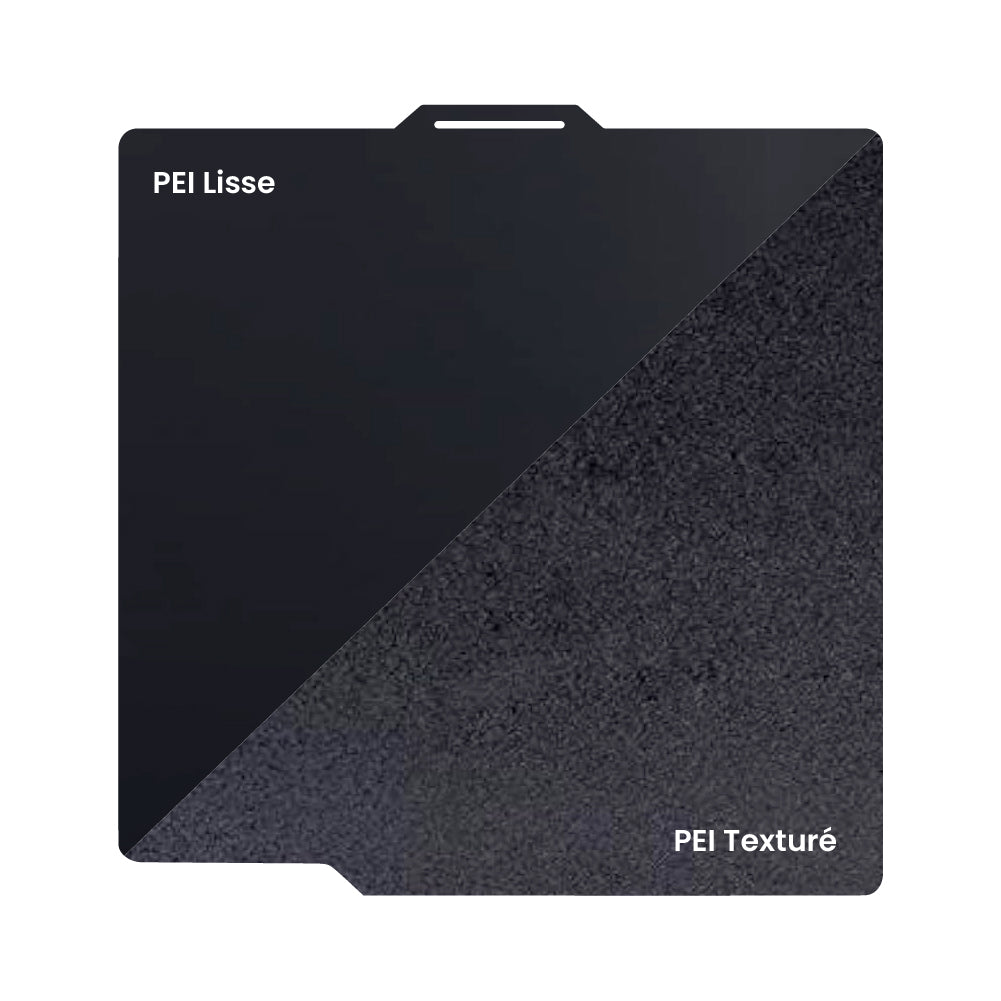 Ziflex - Plateau d'Impression pour Bambu Lab - PEI Smooth & PEI Textured - Noir - 257 x 257 mm