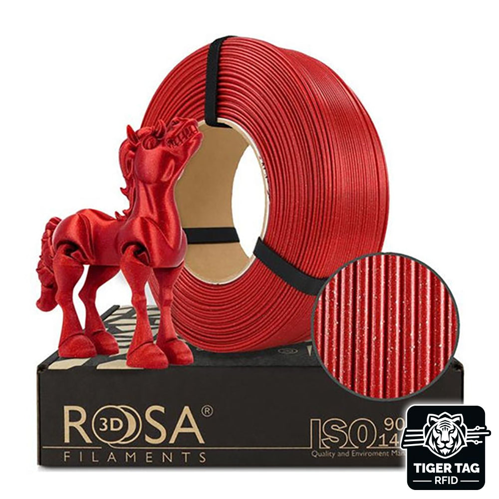 Rosa3D - PLA Galaxy - Rouge Carmin (Karmin Red) - 1,75 mm - 1 kg Refill avec RFID TigerTag