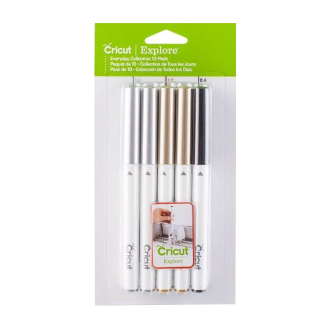 stylos pointe meduim et fine de cricut colorés métallique et noir vendu chez atome3d