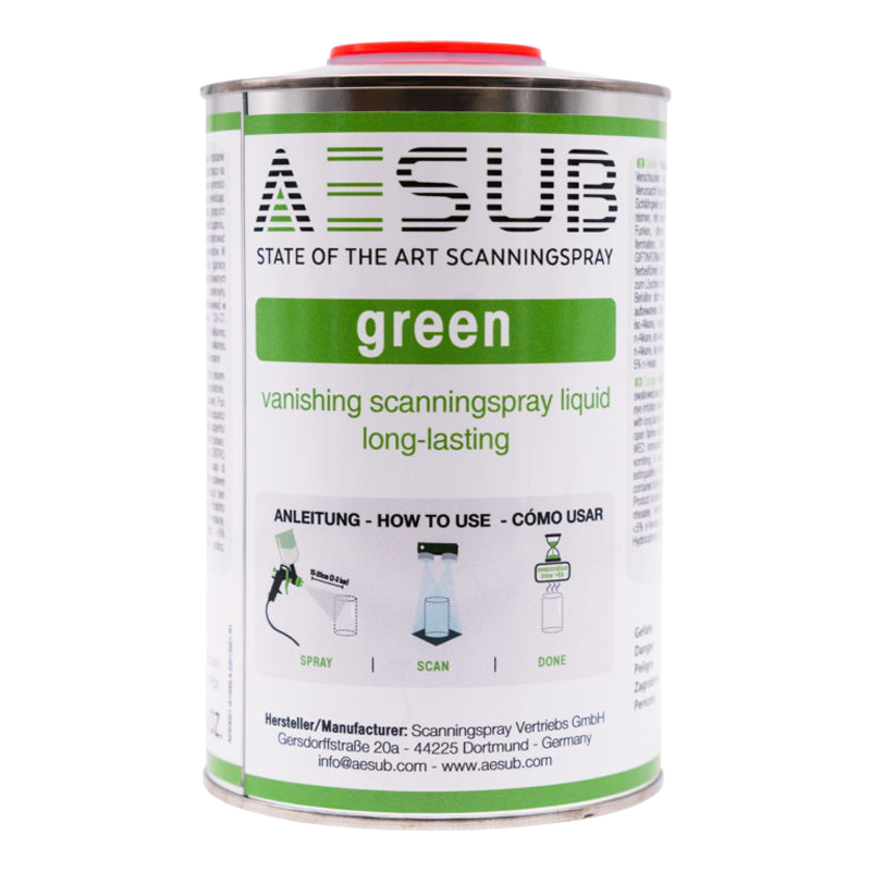 AESUB - Spray Matifiant 1L pour scanners 3D - Vert