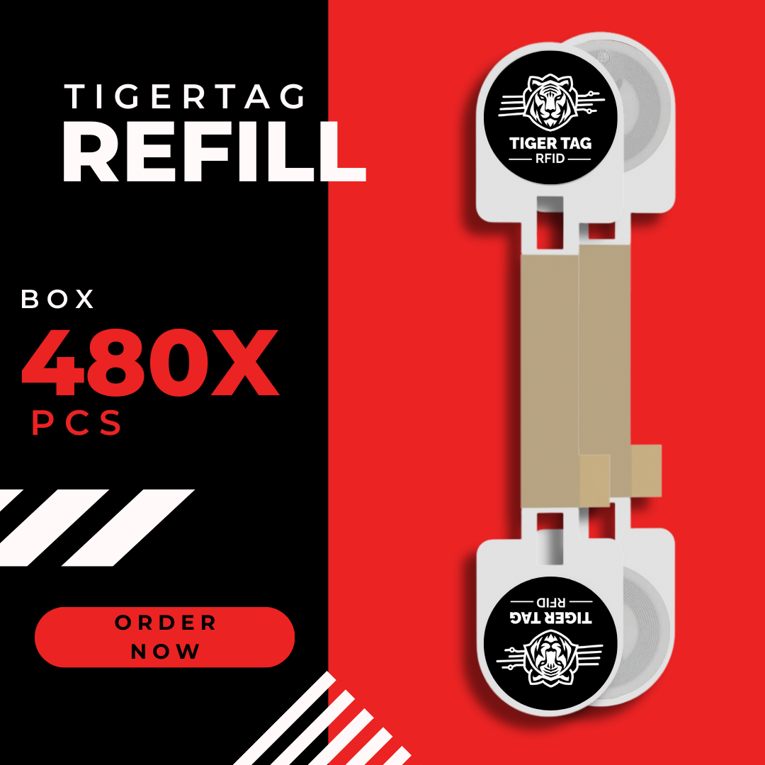 TigerTag Refill Officiel 480 pcs — puces NFC vierges pour recharges de filament, format professionnel