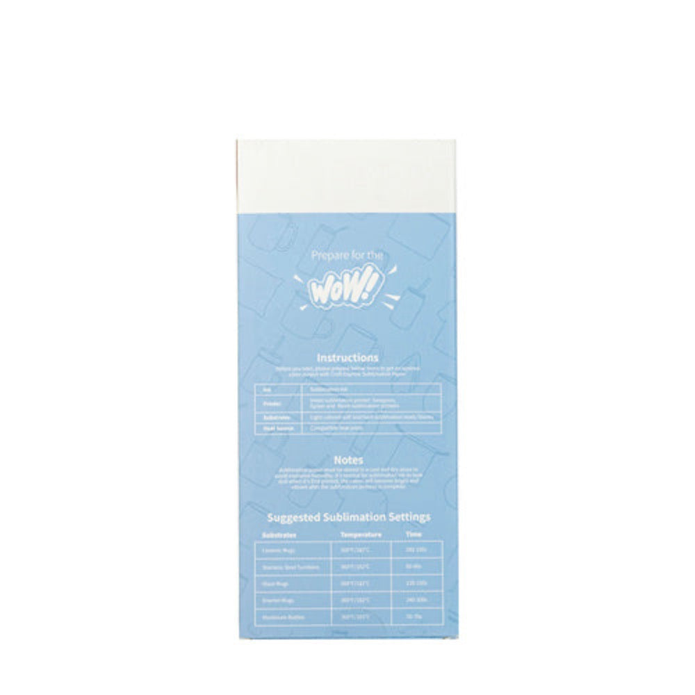 Craft Express - Sublimation - 110 Feuilles - 102 x 241 mm Dos