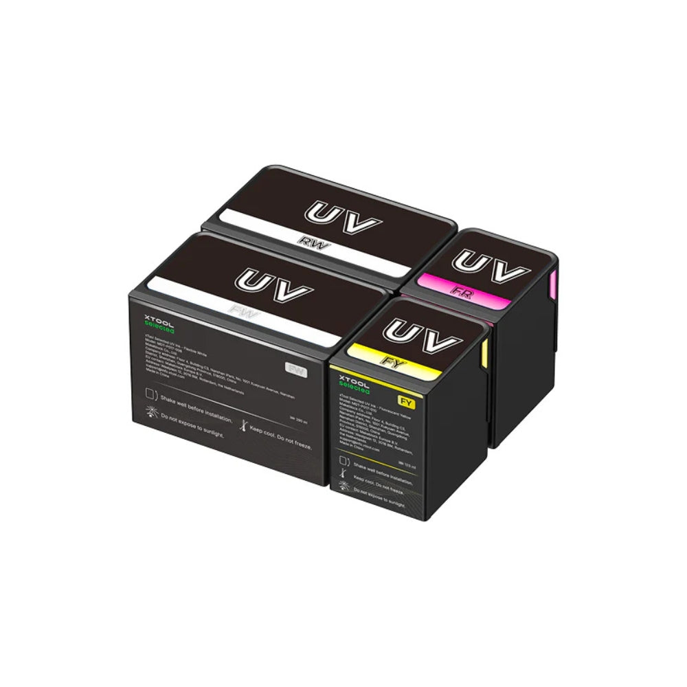xTool - Kit d'Extension d'Encre UV (UV Ink Expansion Set) - 2 x 125ml + 2 x 290ml