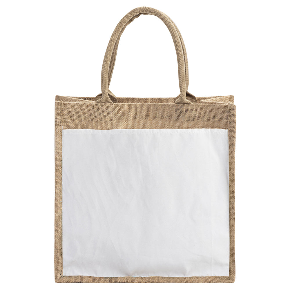 MissKraft - Sublimation - Tote Bag en Jute - 25 x 25 x 10 cm