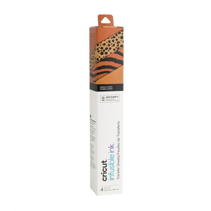 Cricut - 4 Feuilles de Transfert Avec Motif Infusible Ink - Animal - (30,5x30,5cm)