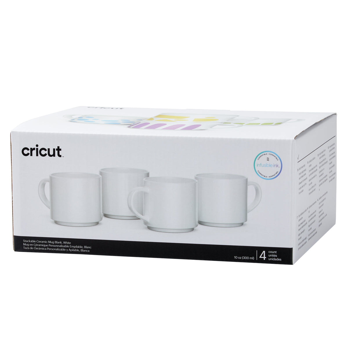 Cricut - Mug en céramique - blanc - 10 oz / 300 ml (lot 4 Mugs)