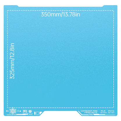 BIQU - Plateau d'impression Série H2S/H2D Bambu CryoGrip Pro - Bleu d'hiver texturé (Frostbite Coarse Textures) - 355 x 346 mm