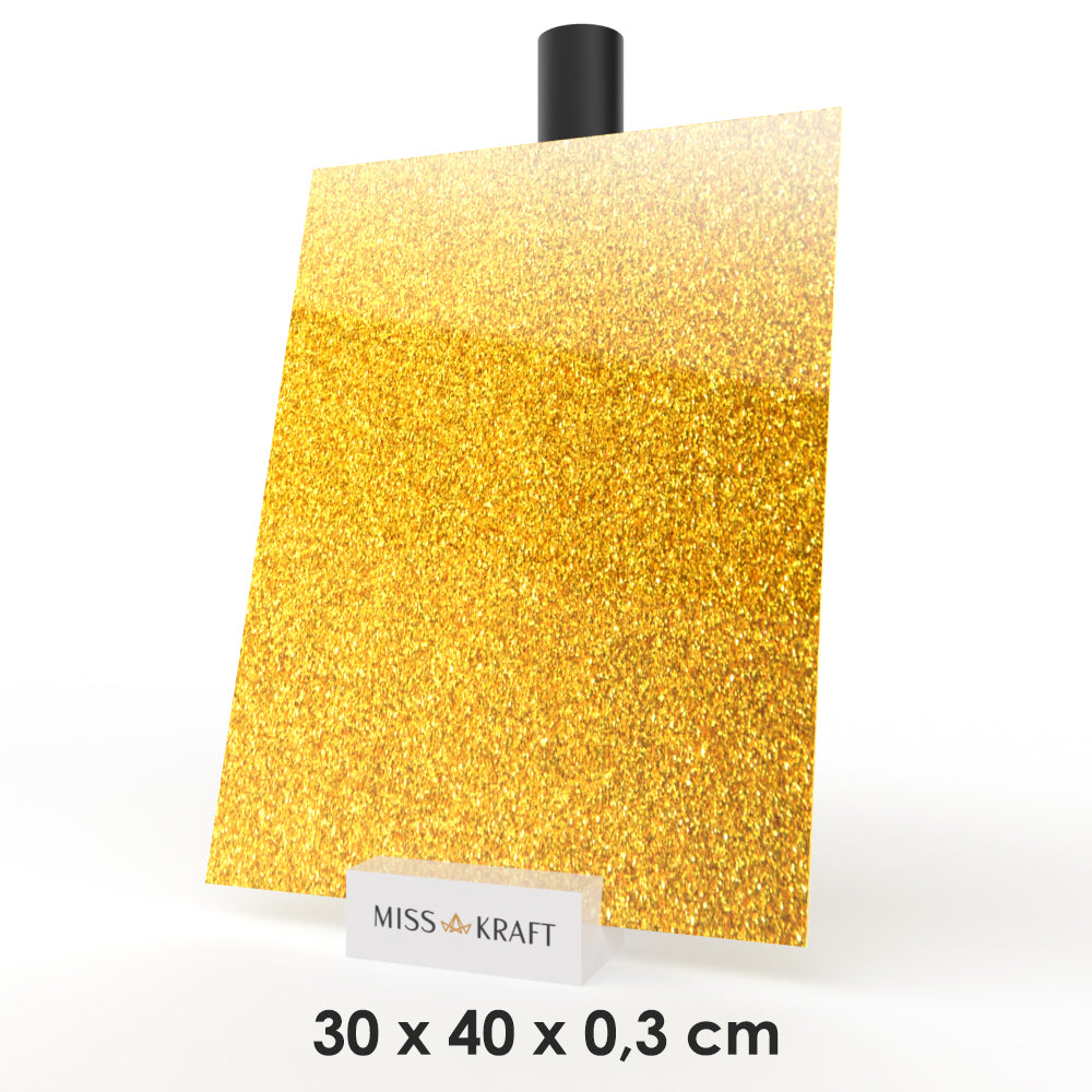 Plaque acrylique MissKraft - Glitter Or Pur
