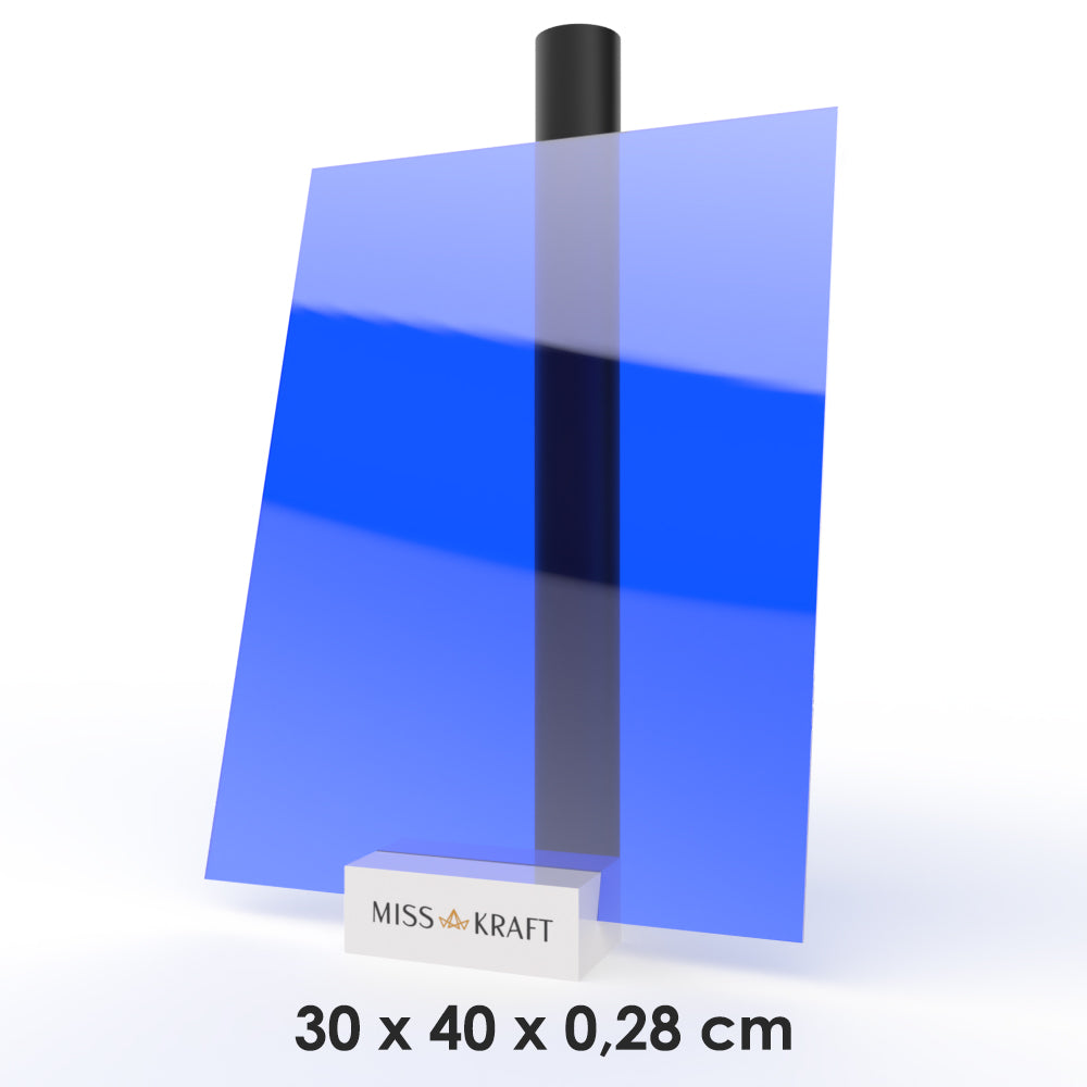 Plaque acrylique MissKraft - Transparent Bleu Foncé