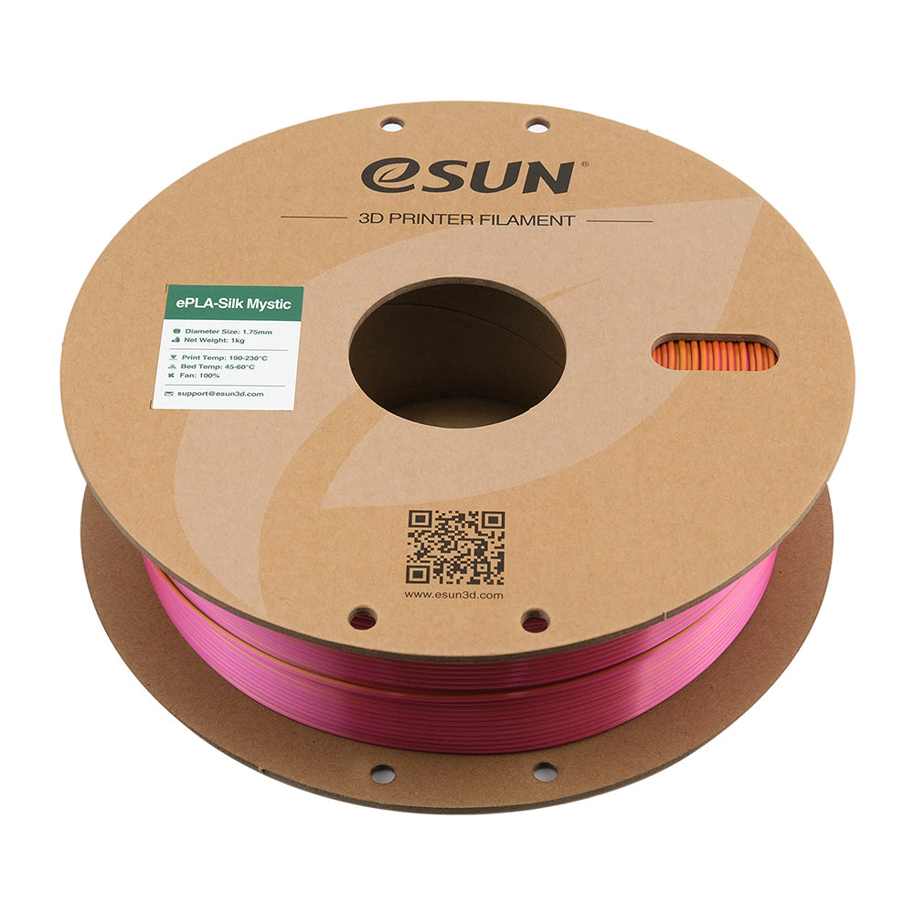 Bobine eSun de eSilk-PLA Mystic Gold Red Green - 1 kg - Spool couchée