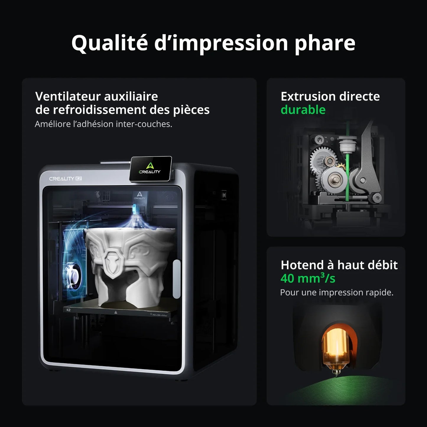 Creality - K2 - Imprimante 3D Fermée Performante
