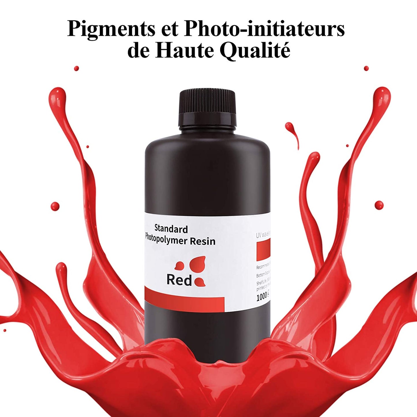 ELEGOO - Résine UV Standard - Rouge Clair (Clear red) - 1 kg