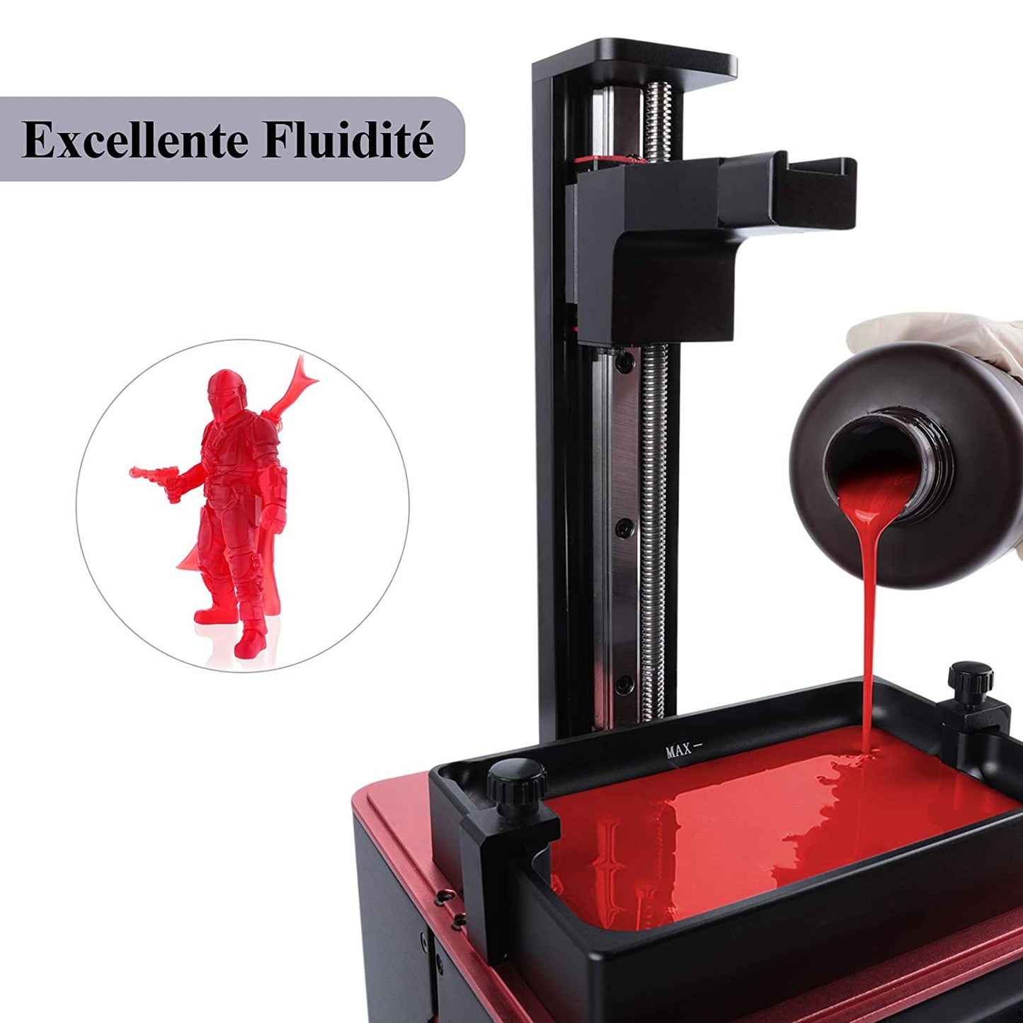 ELEGOO - Résine UV Standard - Rouge Clair (Clear red) - 1 kg