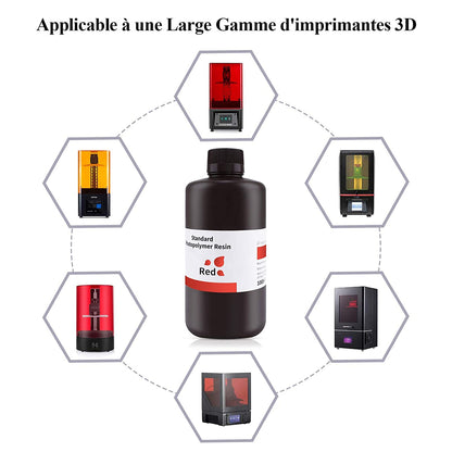 ELEGOO - Résine UV Standard - Rouge Clair (Clear red) - 1 kg