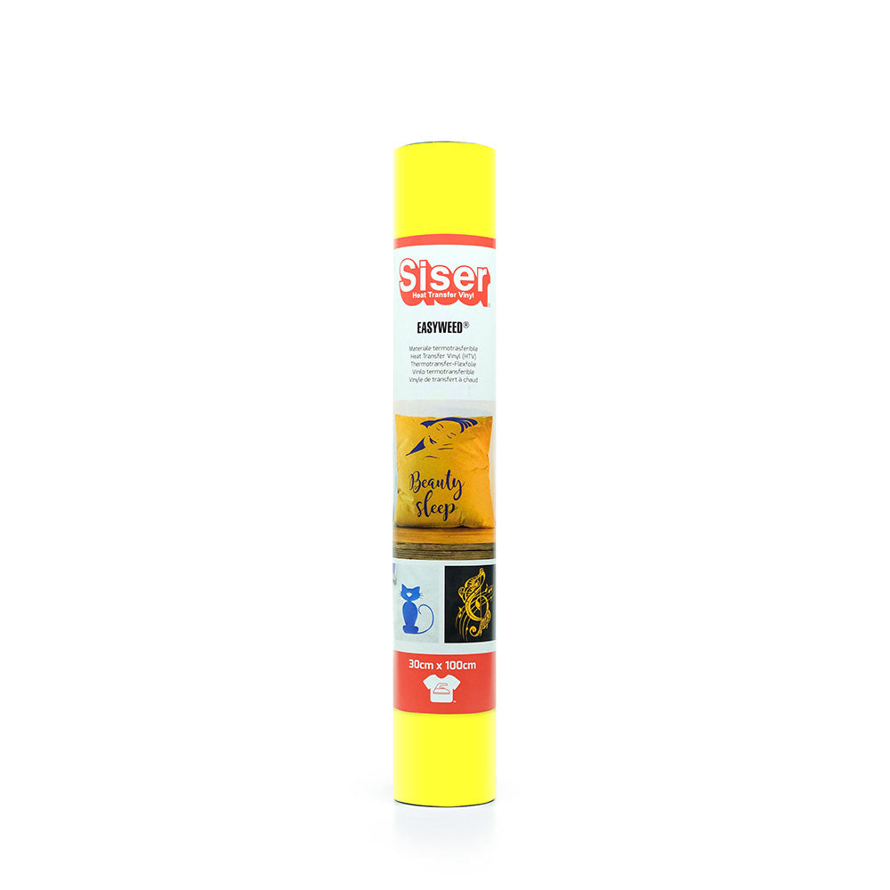 Siser - Basic Flex - Rouleau Thermocollant - (A0022) Jaune Fluo - 30 x 100 cm