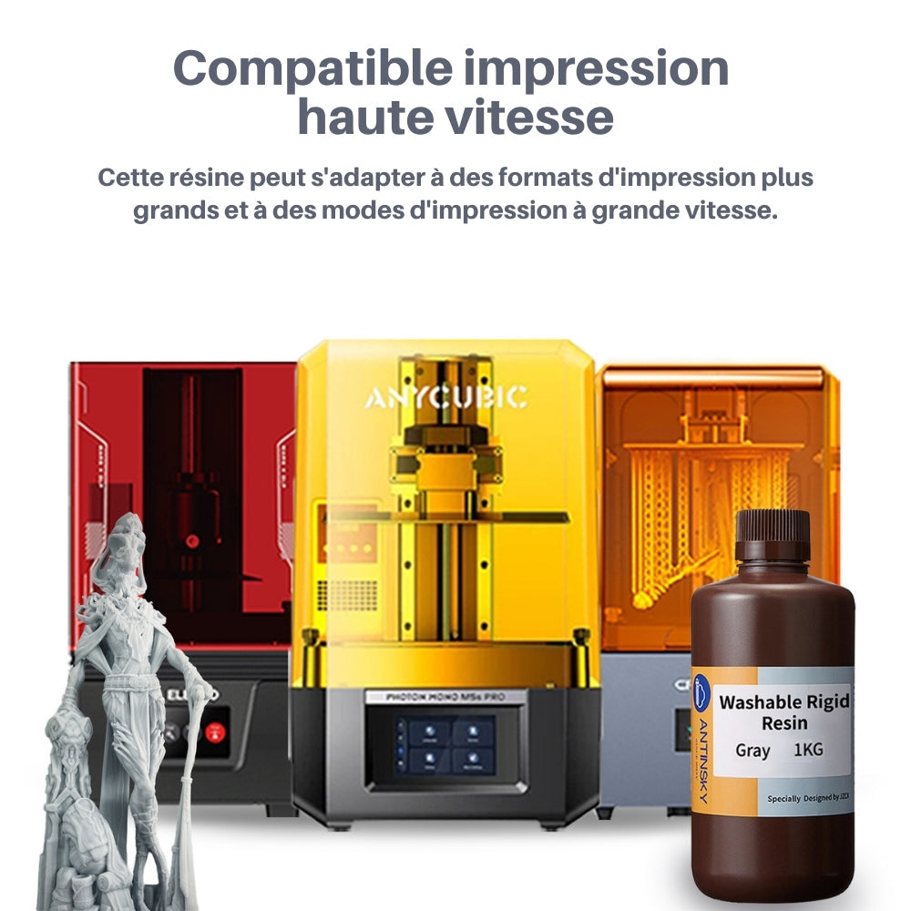 Antinsky - Washable Rigid Resin - Gris (Gray) - 1 kg