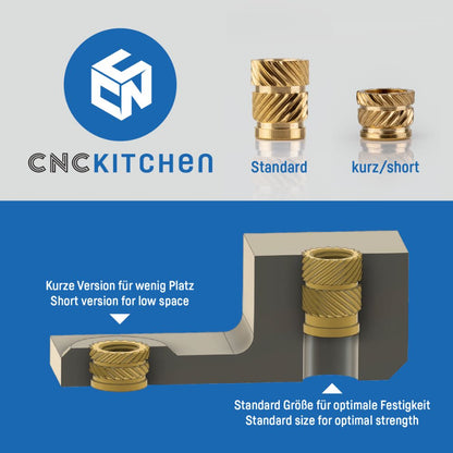 CNC Kitchen - Inserts Filetés M5x9.5 Standard - Lot de 50 pièces