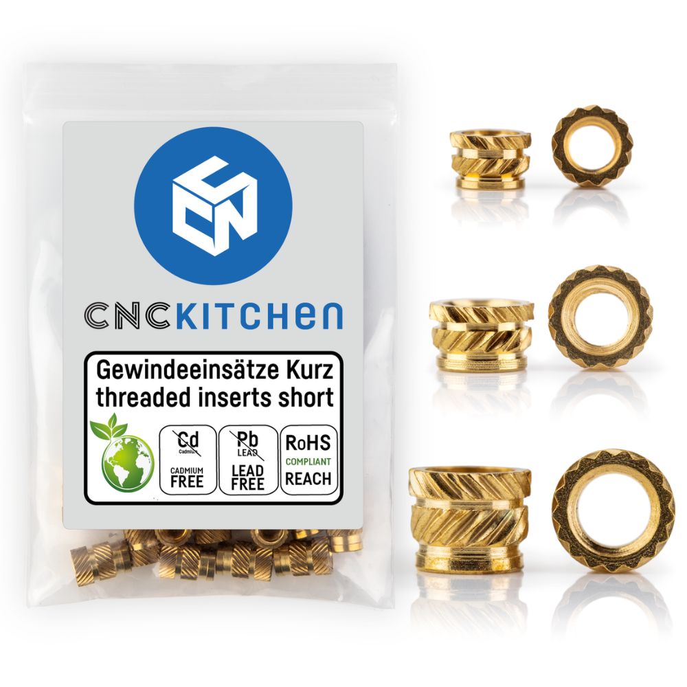 CNC Kitchen - Inserts Filetés Set Court - Lot de 200 pièces