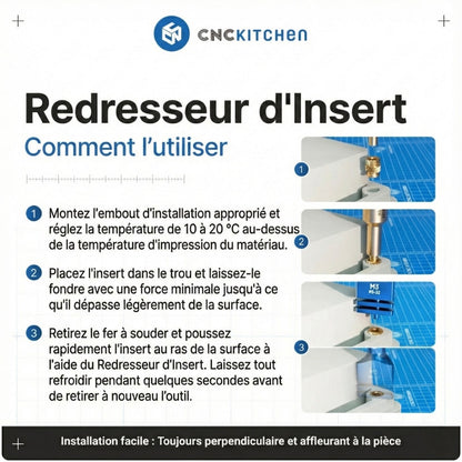 CNC Kitchen - Outil d’Insertion pour Inserts Filetés (Insert straightener) - M8/M10
