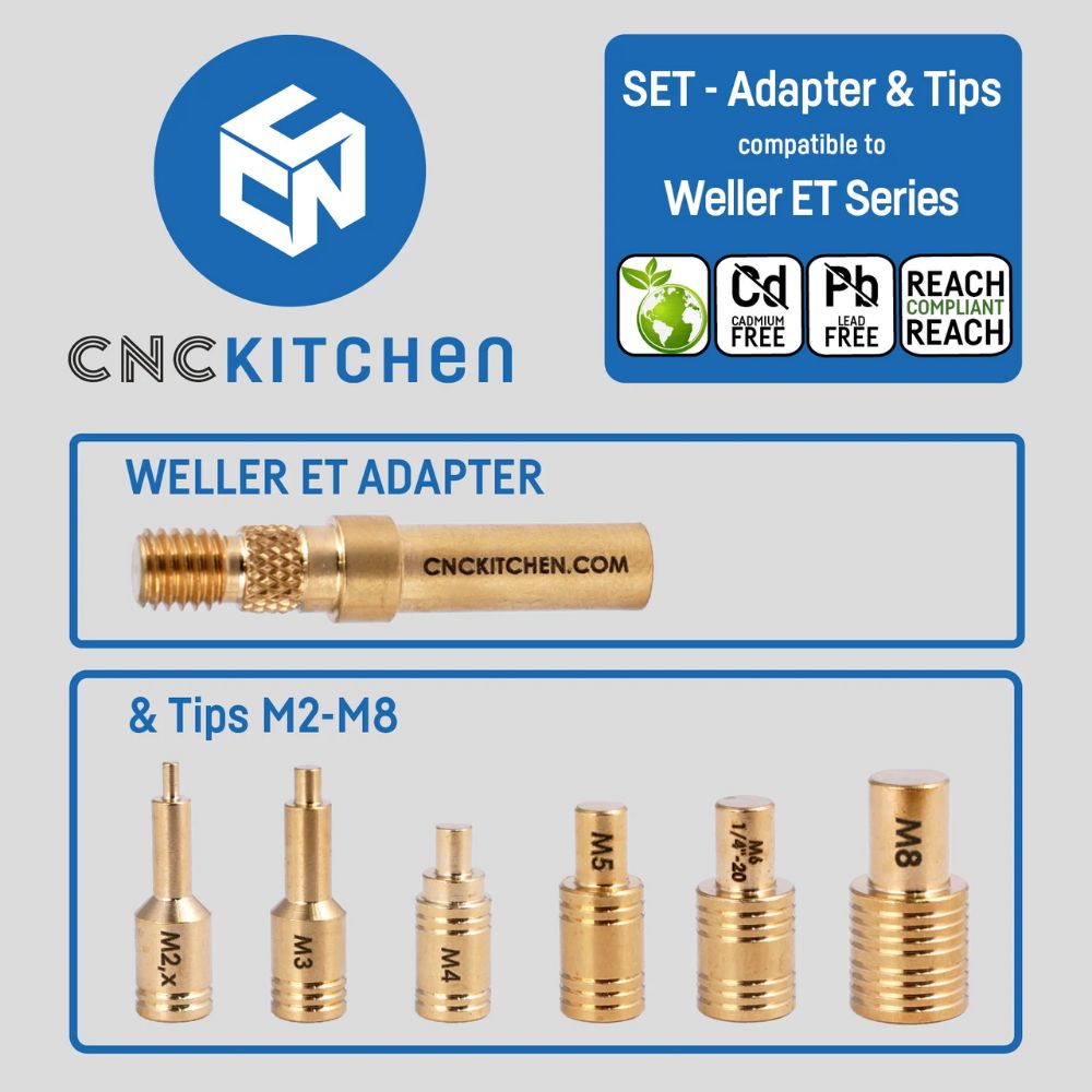 CNC Kitchen - Pannes à Souder M2-M8 V2 pour Weller - fiche technique