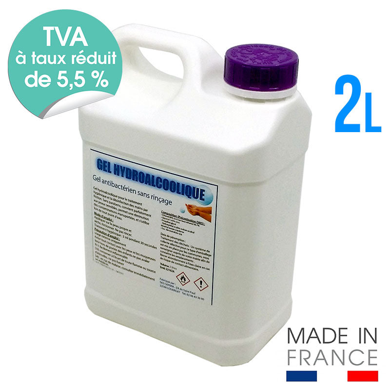 Recharge Gel Hydroalcoolique - Bidon 2 L