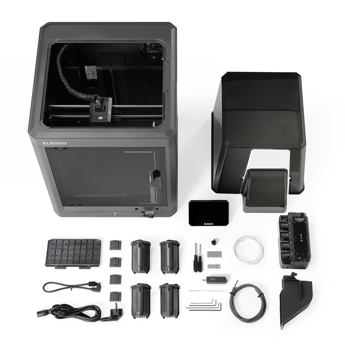 Elegoo - Starter Pack Centauri Carbon 2 Combo - Imprimante 3D avec Multicolore CC2 + CANVAS