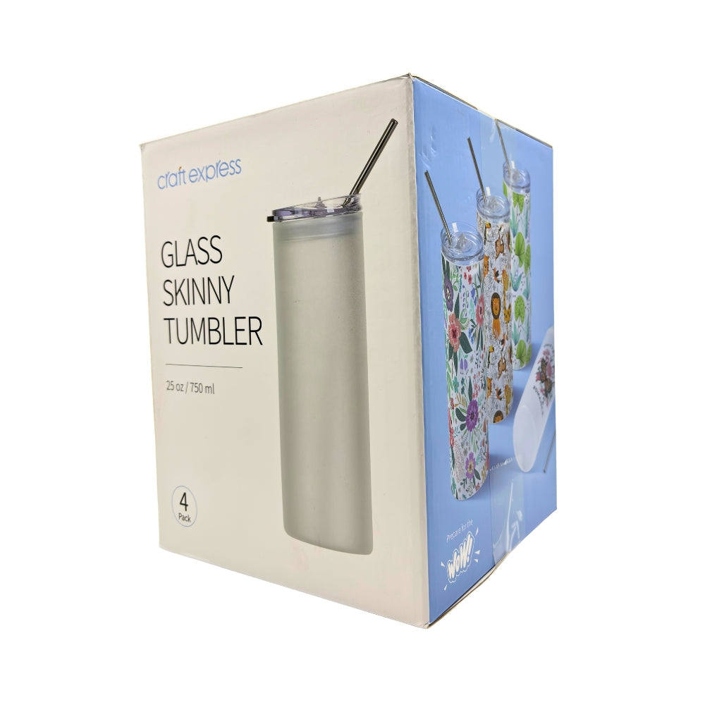 Craft Express - 4 Tumblers  avec Paille - Transparent - 750 ml