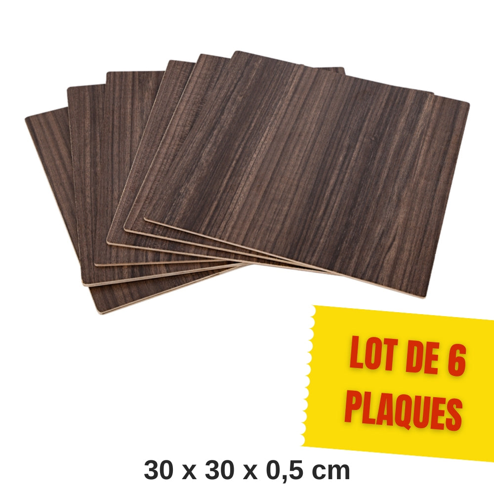 Creality - 6 Plaques de Contreplaqué de Noyer (Walnut Plywood Sheets) - 30 x 30 cm - 5 mm