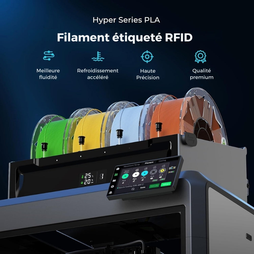 Creality - Hyper PLA RFID - Noir (Black) - 1,75 mm - 1 kg