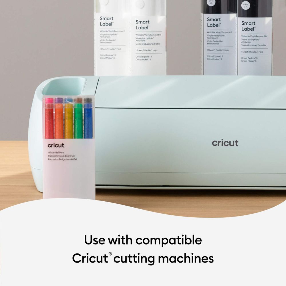 Cricut -  10 Stylos Gel à Paillettes Arc-en-ciel - 0,8 mm