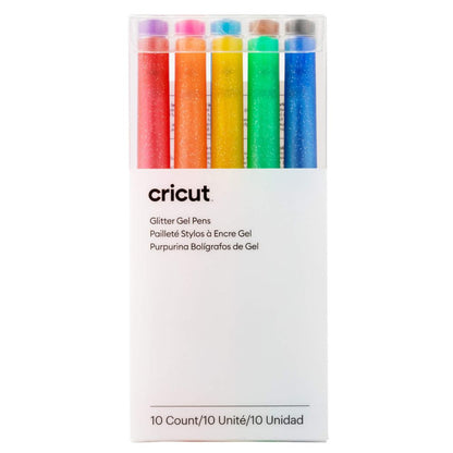 Cricut - Maker/Explore - Kit 10 Stylos Gel à Paillettes Arc-en-ciel - 0,8 mm