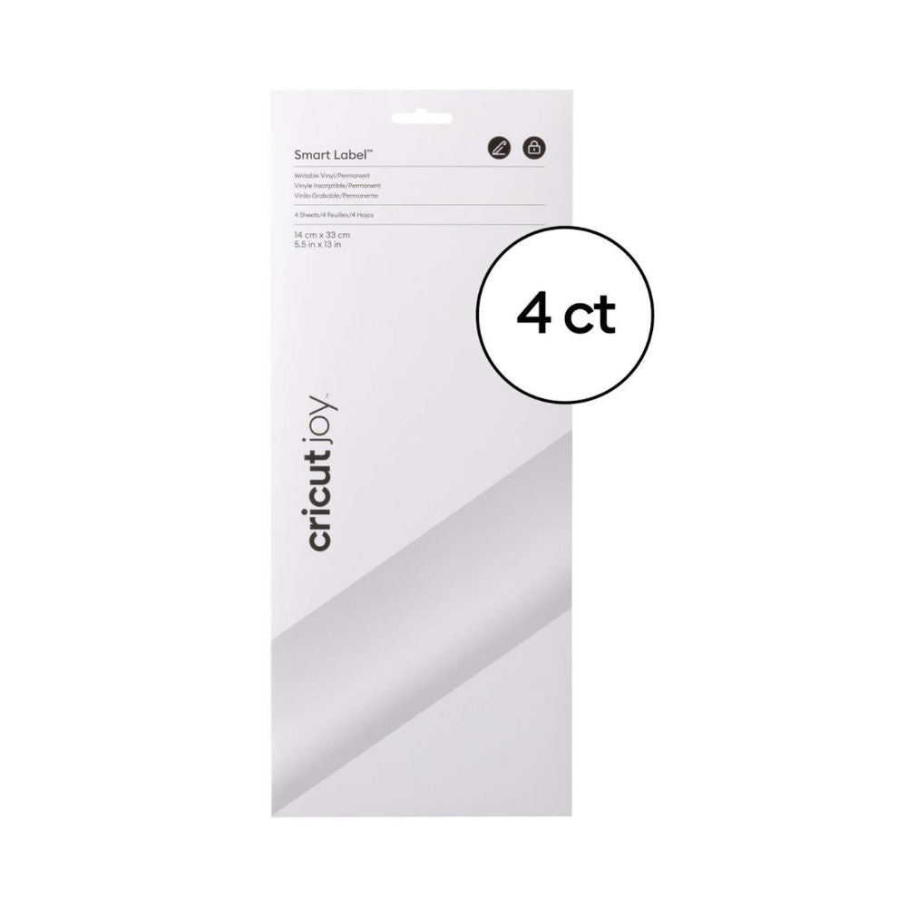 Cricut - Joy - Feuilles de Vinyle Amovible - Blanc (White) - 14 x 33 cm - 4 pièces