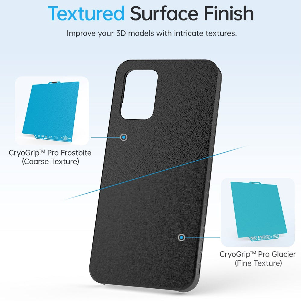 BIQU - Plateau d'impression CryoGrip Pro pour Kobra 3 - Bleu glacé lisse (Glacier Fine Textures) - 250 x 250 mm