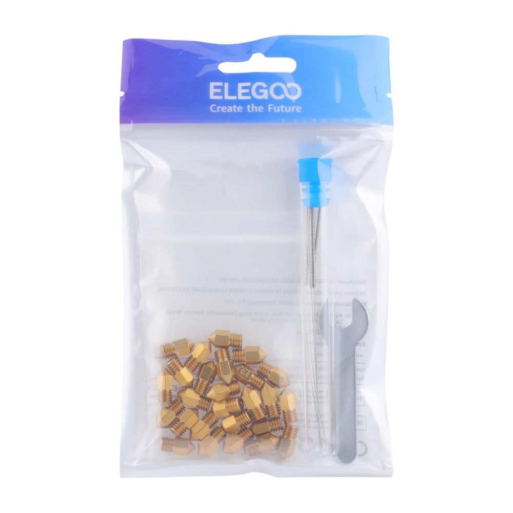 Elegoo - Neptune 3 Pro/3 Plus/3 Max - Buse Laiton officielle - 0,4 mm - 26 pièces