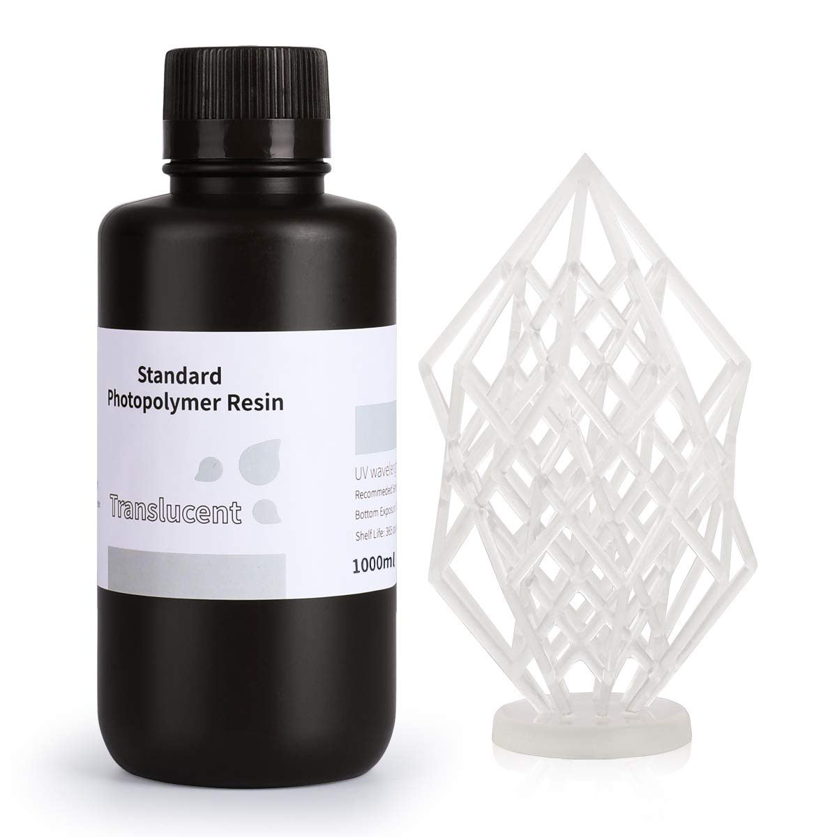 ELEGOO - Résine UV Standard - Translucide (Translucent) - 1 kg