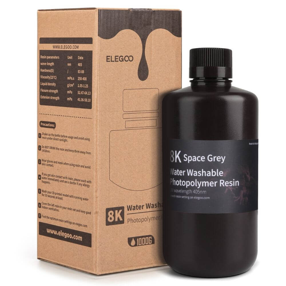 elegoo resine water washable gris 8K atome3d