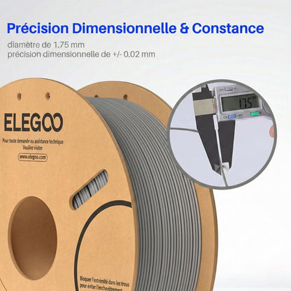 Elegoo - PLA - Gris Spatial (Space Grey) - 1,75 mm - 1 kg - RFID