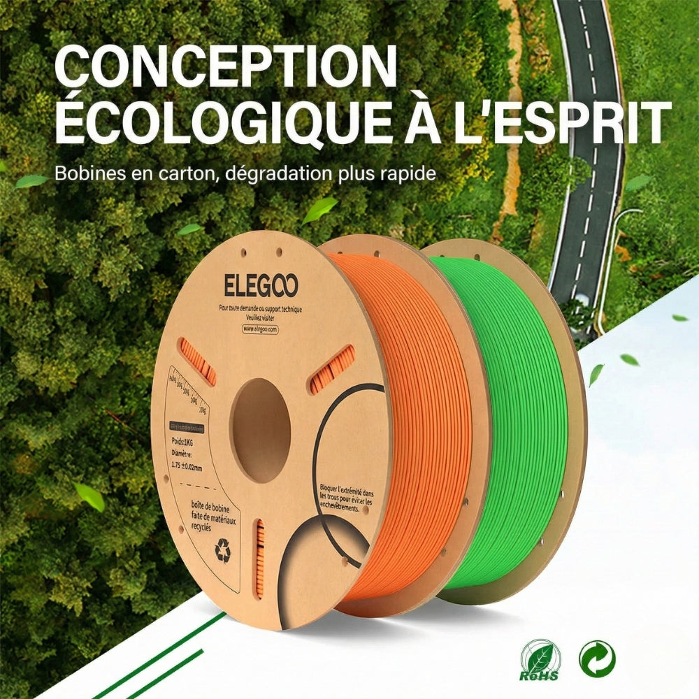 Elegoo - PLA - Bleu Foncé (Dark Blue) - 1,75 mm - 1 kg - RFID