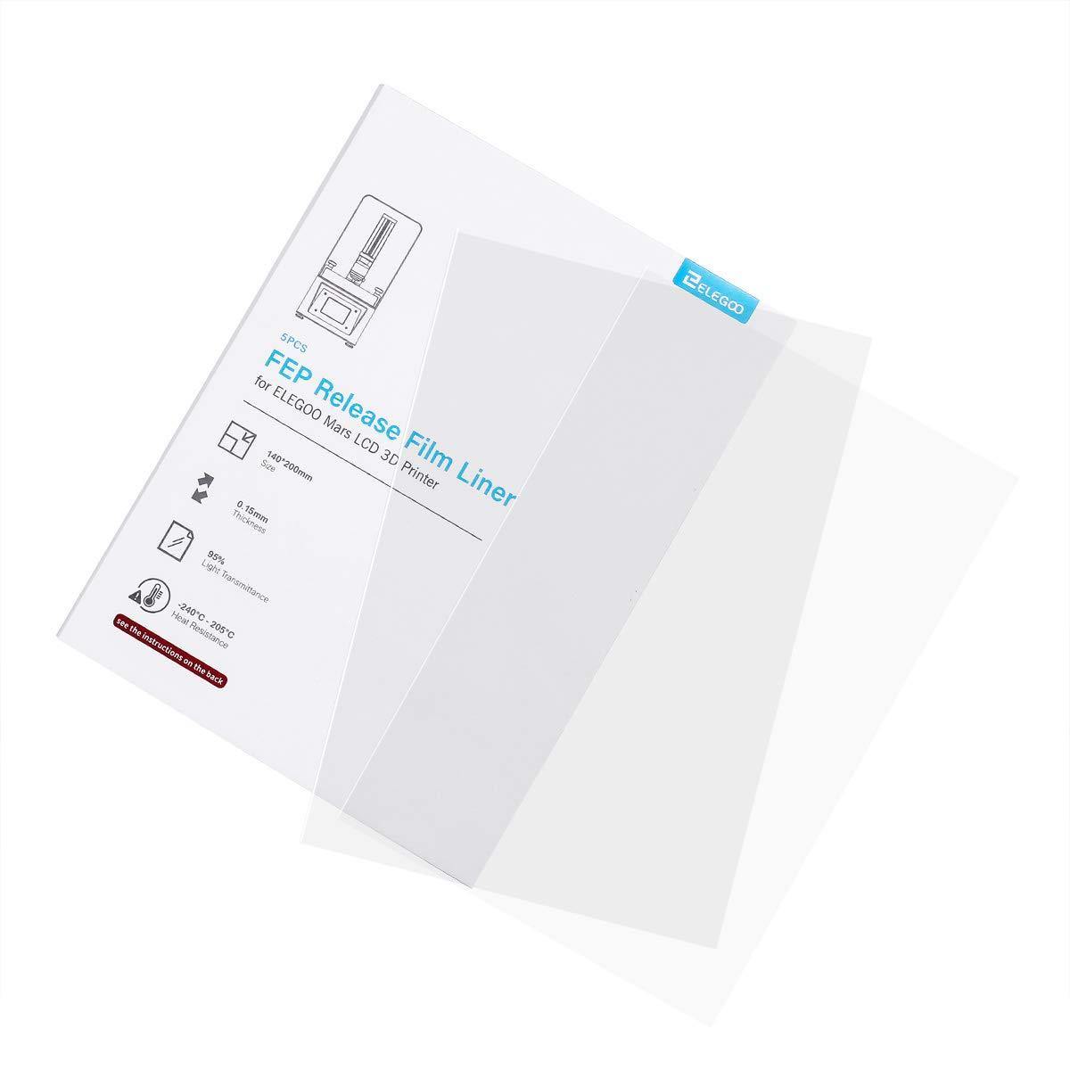 Elegoo - 5pcs/kit Film FEP pour Mars & Mars Pro 2/ Mars 2 & Mars 2 Pro  (200x140mm)
