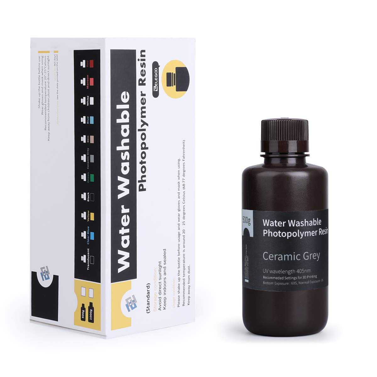ELEGOO - Résine Water Washable - Gris Céramique (Ceramic Grey) - 1 kg