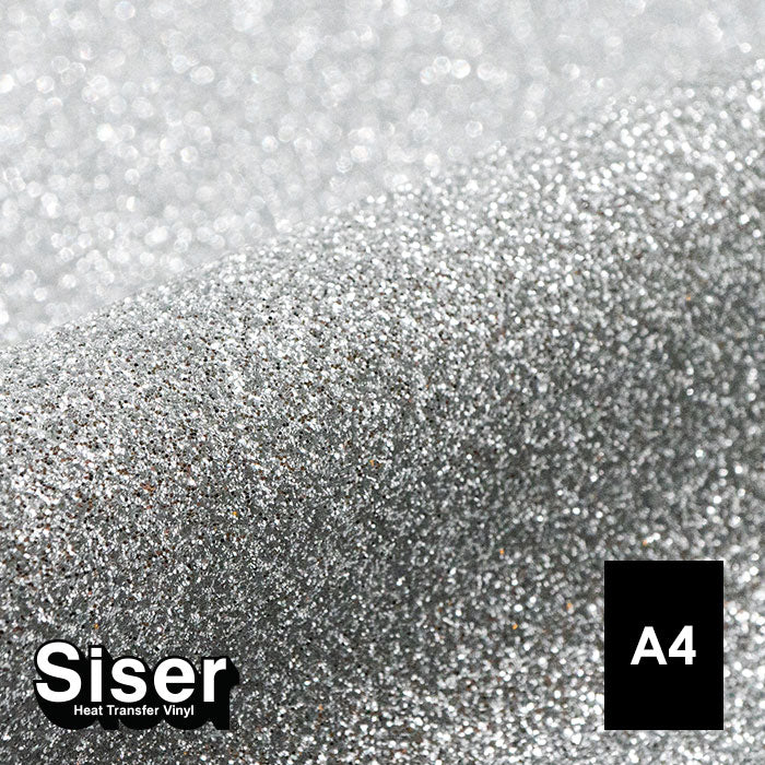 Siser - Glitter Flex - Feuille A4 Thermocollant - (G0021) Argent Pailleté - 20 x 30 cm